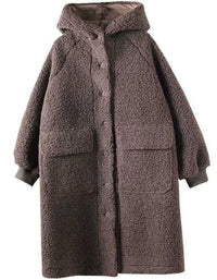 Comfortable Loose Casual Hooded Long Fleece Jacket - Islinen