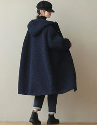 Comfortable Loose Casual Hooded Long Fleece Jacket - Islinen