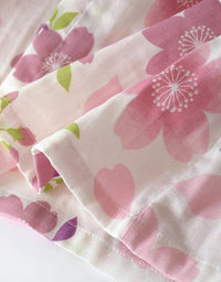 Loose Comfortable Cherry Blossom Pure Cotton Pajama Set