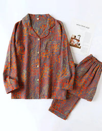 Loose Comfortable Leaf Pure Cotton Loungewear Set