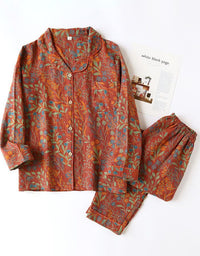 Loose Comfortable Leaf Pure Cotton Loungewear Set