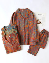 Loose Comfortable Leaf Pure Cotton Loungewear Set