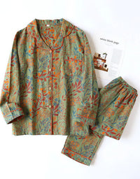 Loose Comfortable Leaf Pure Cotton Loungewear Set