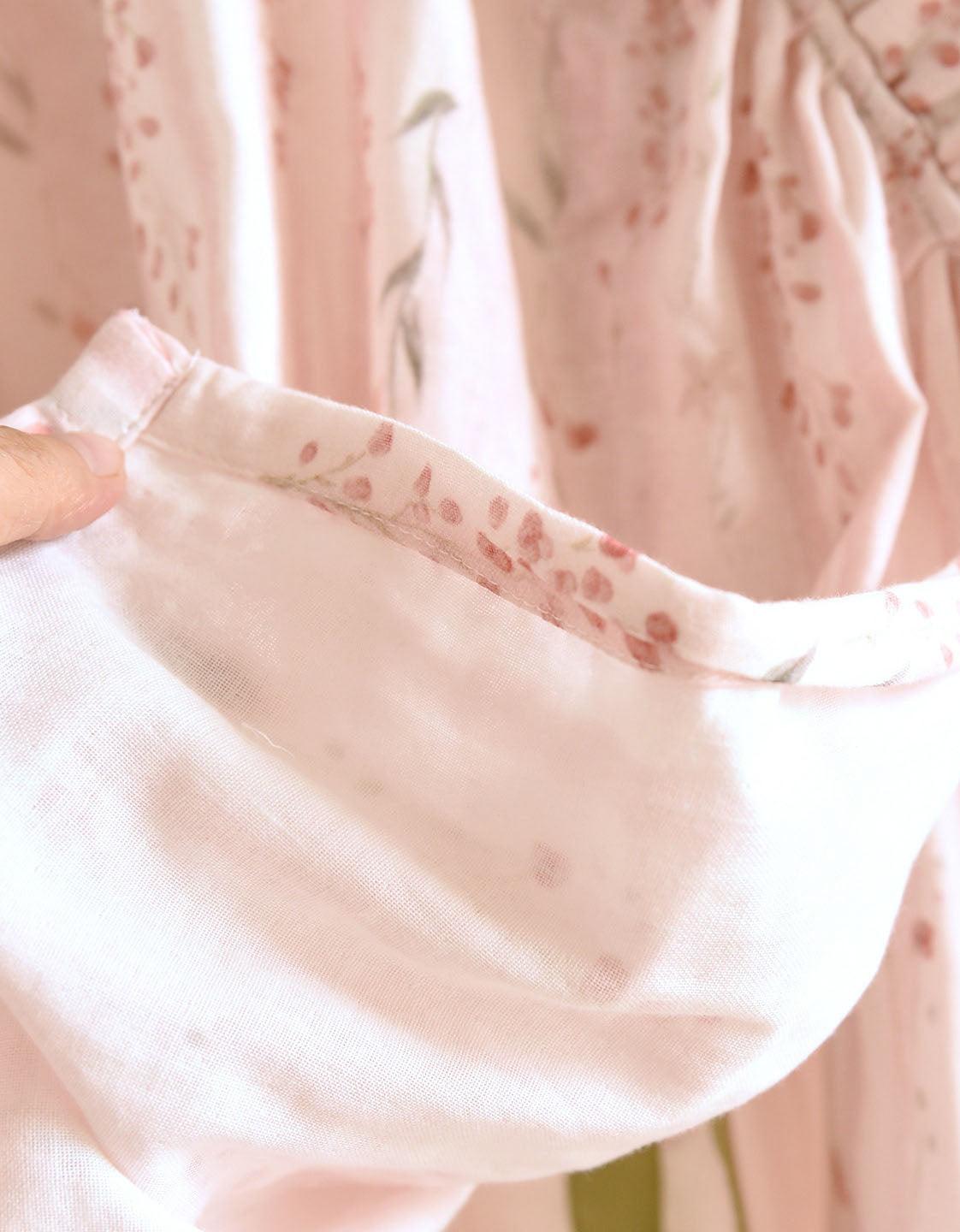 Comfortable Loose Floral Cotton Gauze Long Sleeve Kimono Pajama Set