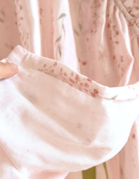 Comfortable Loose Floral Cotton Gauze Long Sleeve Kimono Pajama Set