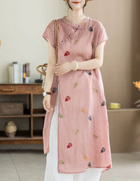 Lightweight embroidered linen dress perfect for summer vacation