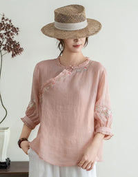 casual linen blouse women relaxed fit everyday outfit