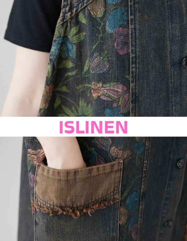 Women wearing long denim dress hooded casual street style outfit