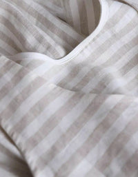 Summer Linen Midi Dress Women Sleeveless Stripe