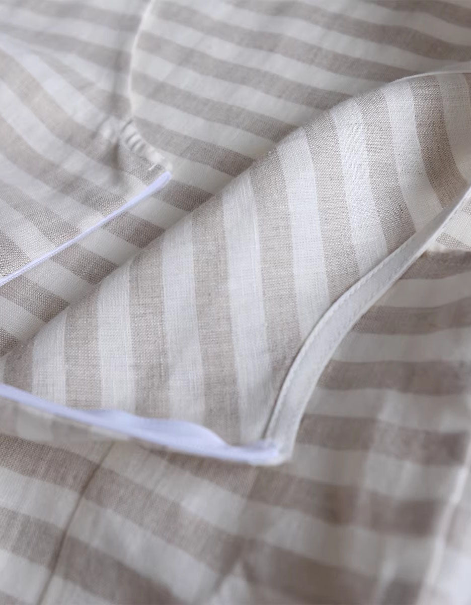 Relaxed Fit Striped Linen Dress Casual Midi Women
