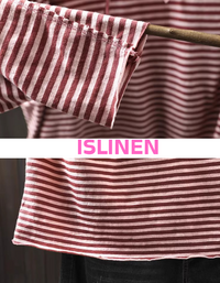 Relaxed fit women’s striped hoodie soft fabric detail