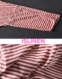 Casual striped hooded top long sleeve close-up