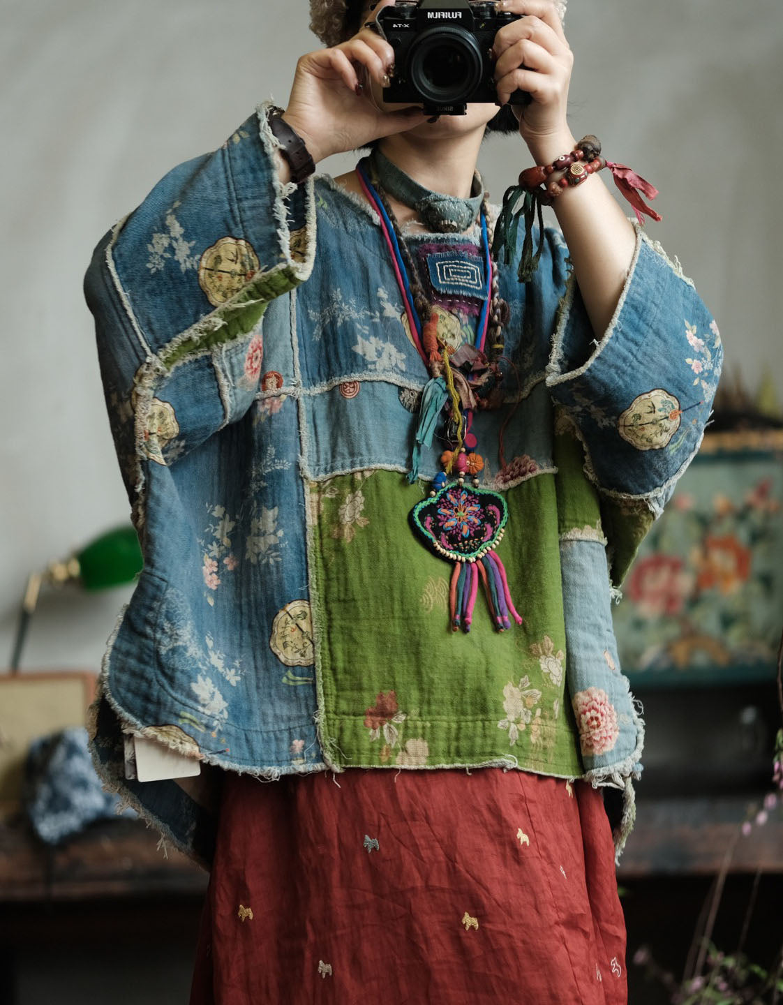 Women Vintage Cotton Patchwork Top Boho Style