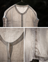 Minimalist Casual Lightweight Button Linen Shirt