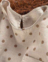 Modern Retro Polka Dots Linen T-Shirt