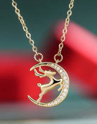 Moonlight Reindeer Christmas Necklace for Women