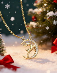 Moonlight Reindeer Christmas Necklace for Women