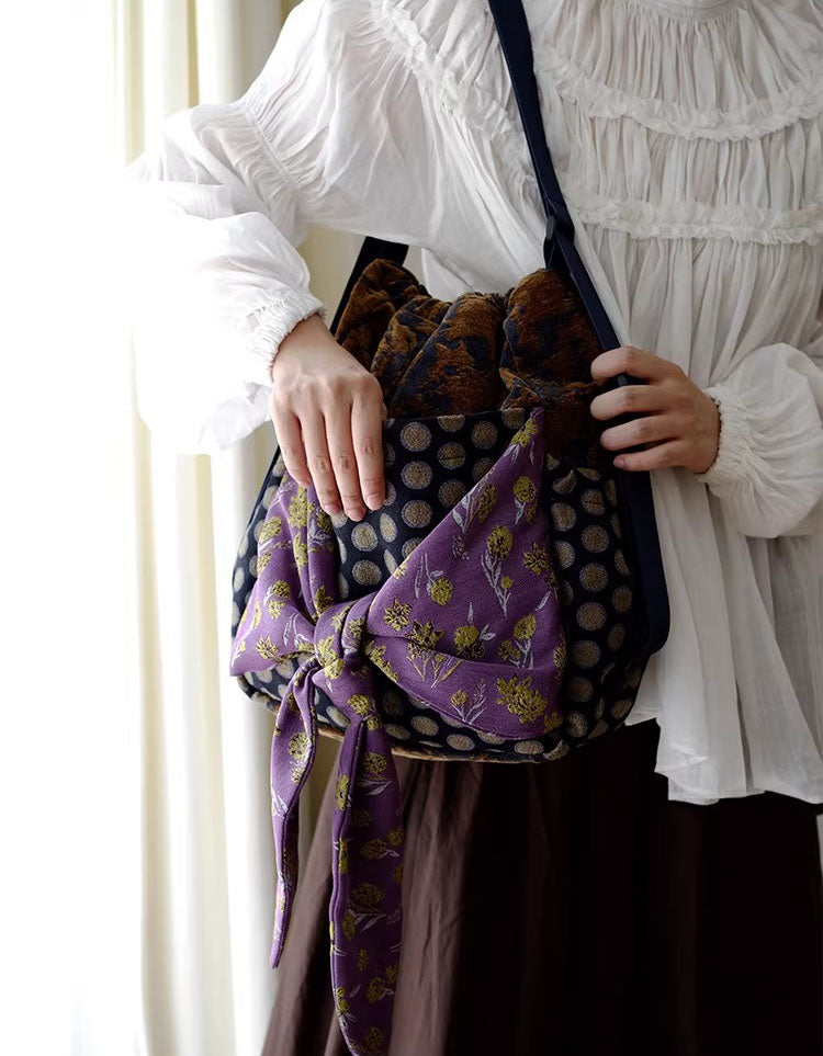 Casual Women’s Multifunctional Shoulder Bag – Polka Dot Backpack with Bow