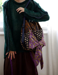 Women’s Polka Dot Backpack Shoulder Bag – Versatile Tote with Bow Tie Detail