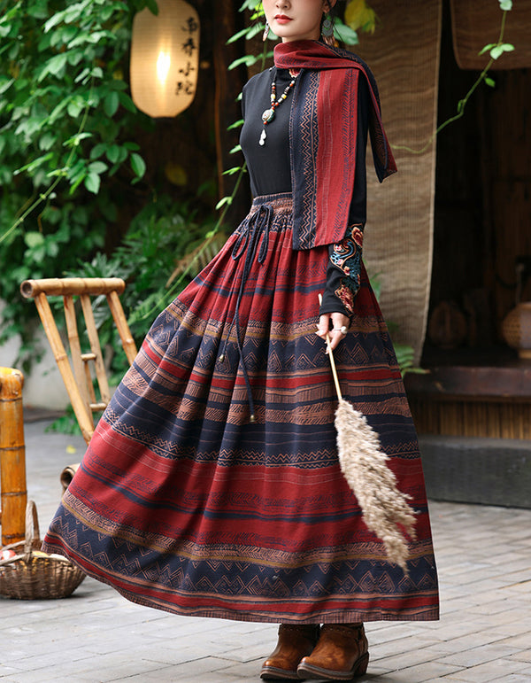 Nomadic Vibes Cotton Linen Maxi Skirt