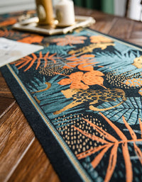 Chemin de table à motifs de plantes tropicales vintage 