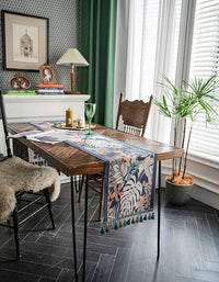 Chemin de table à motifs de plantes tropicales vintage 