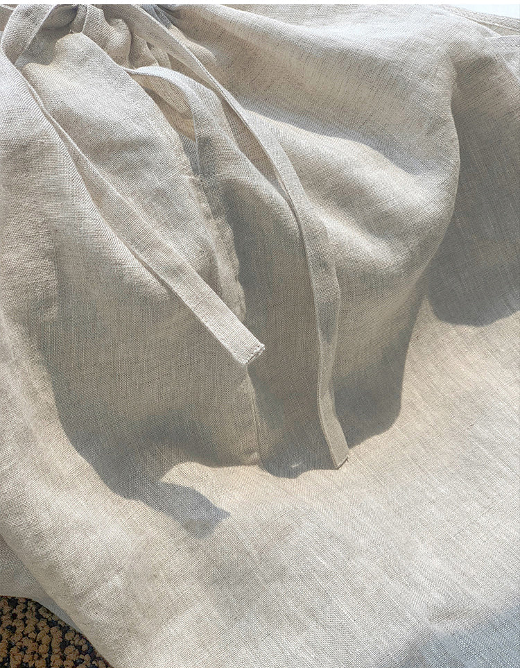 Off Shoulder Halter Neck Summer French Linen Dress