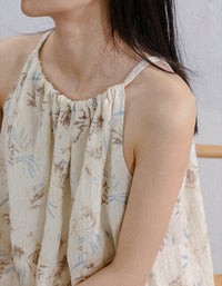 Off Shoulder Halter Neck Summer French Linen Dress