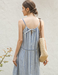 Off Shoulder Halter Neck Summer French Linen Dress