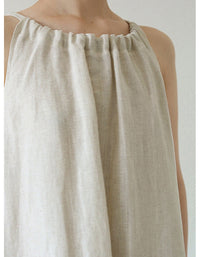 Off Shoulder Halter Neck Summer French Linen Dress