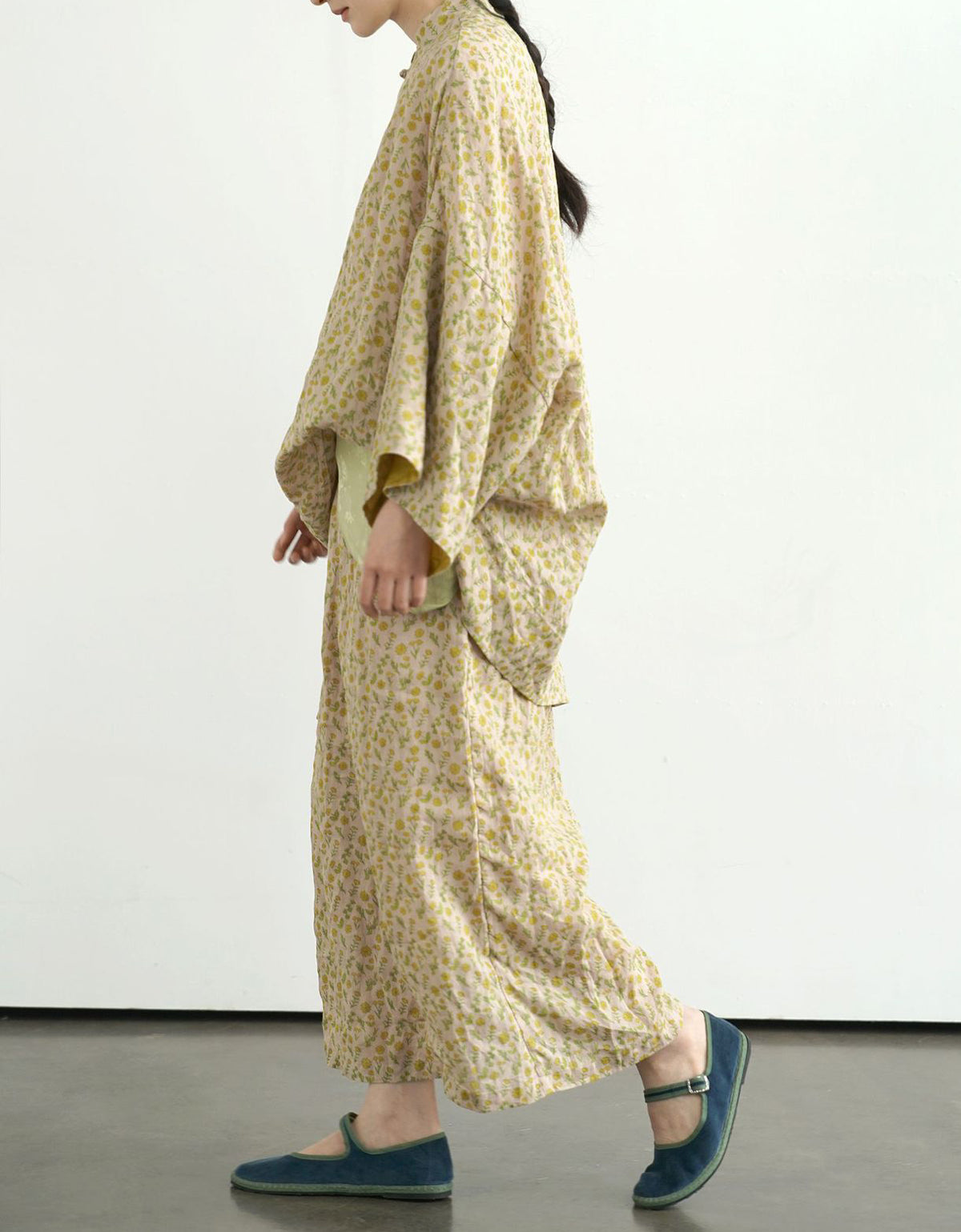 100% Natural Linen Vintage Floral Skirt