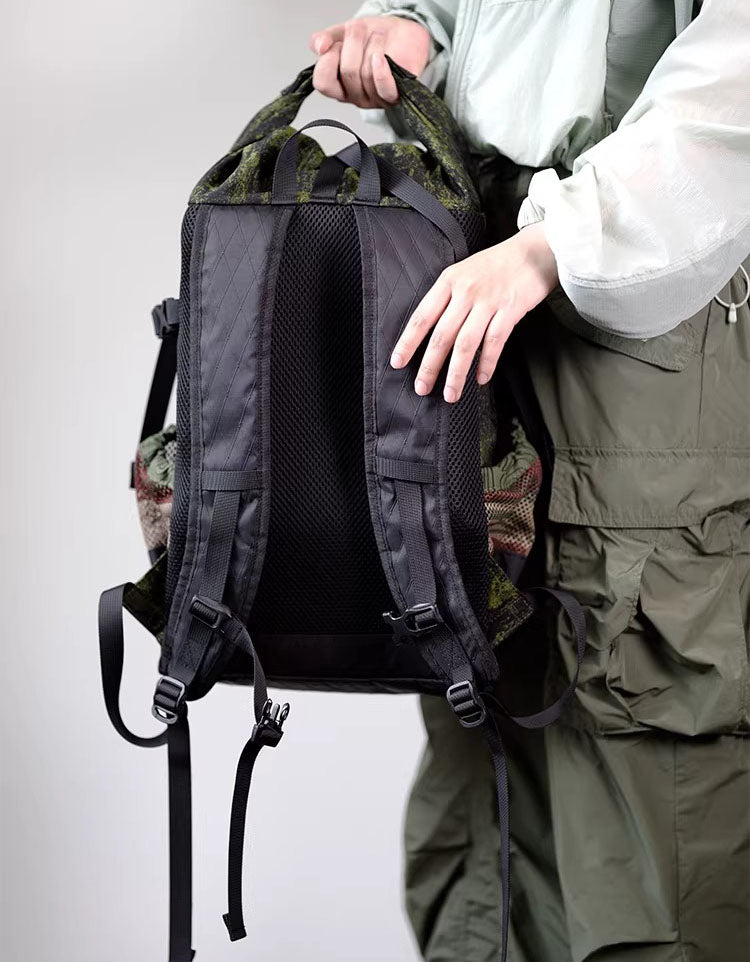 Compact Roll Top Daypack with Side Mesh Pockets
