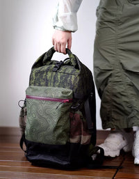 Terrain Print Roll Top Backpack for Travel & Hike