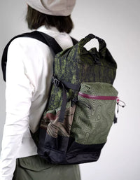 Topographic Roll Top Backpack Outdoor Daypack