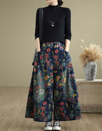 Oversize Women Casual Embroidery Wide Leg Denim Pants
