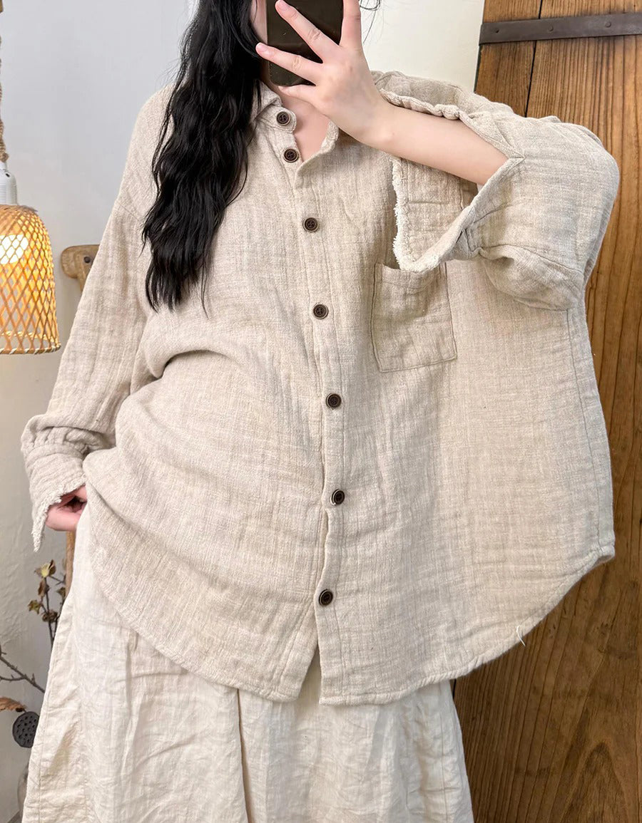 Oversized Casual Autumn Long Sleeve Cotton Shirt