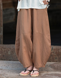 Oversized Casual Loose Fit Linen Palazzo Pants