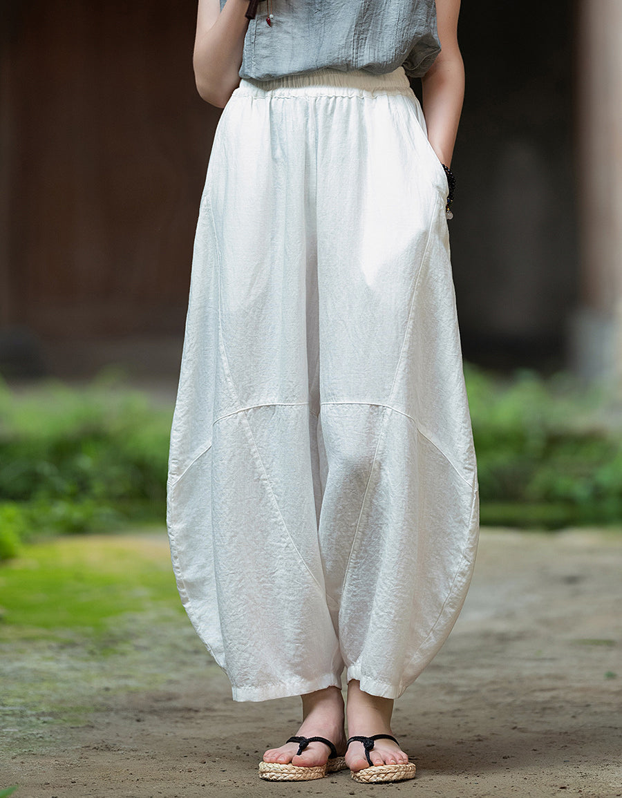 Oversized Casual Loose Fit Linen Palazzo Pants