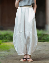 Oversized Casual Loose Fit Linen Palazzo Pants