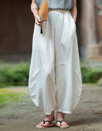 Oversized Casual Loose Fit Linen Palazzo Pants
