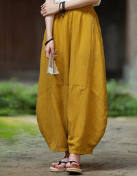 Oversized Casual Loose Fit Linen Palazzo Pants