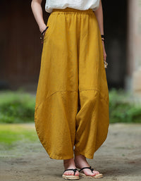 Oversized Casual Loose Fit Linen Palazzo Pants