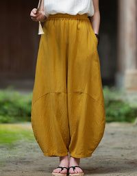Oversized Casual Loose Fit Linen Palazzo Pants