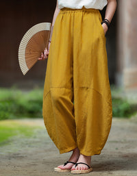 Oversized Casual Loose Fit Linen Palazzo Pants