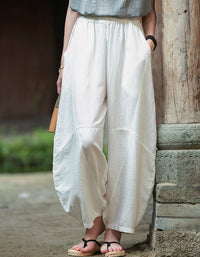 Oversized Casual Loose Fit Linen Palazzo Pants