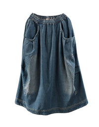 Oversized Casual Wide Leg Denim Skirt