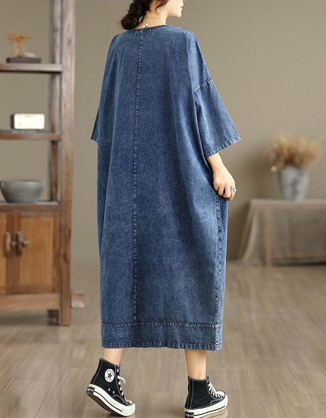 Everyday oversized denim dress back view
