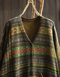 Oversized Geometric Patterned Knit Sweater