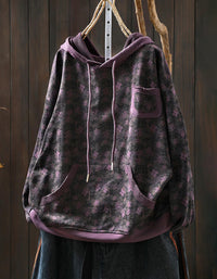 Plus Size Floral Autumn Cotton Hoodie Sweatshirt