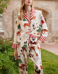Pure Cotton Christmas Cartoon Theme Soft Pajama Set
